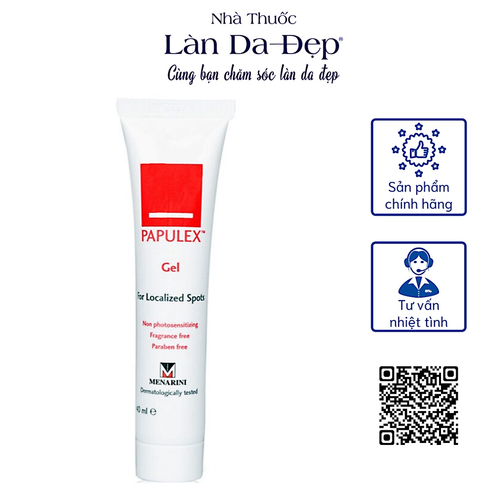 Gel giảm mụn Papulex Gel For Localized Spots giảm thâm mụn chăm sóc da sạch sâu 40ml