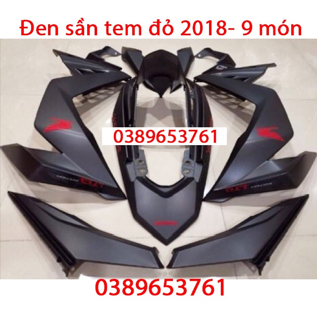 Dàn áo Winner v1 đen nhám  tem đỏ 2018 chính hãng Honda