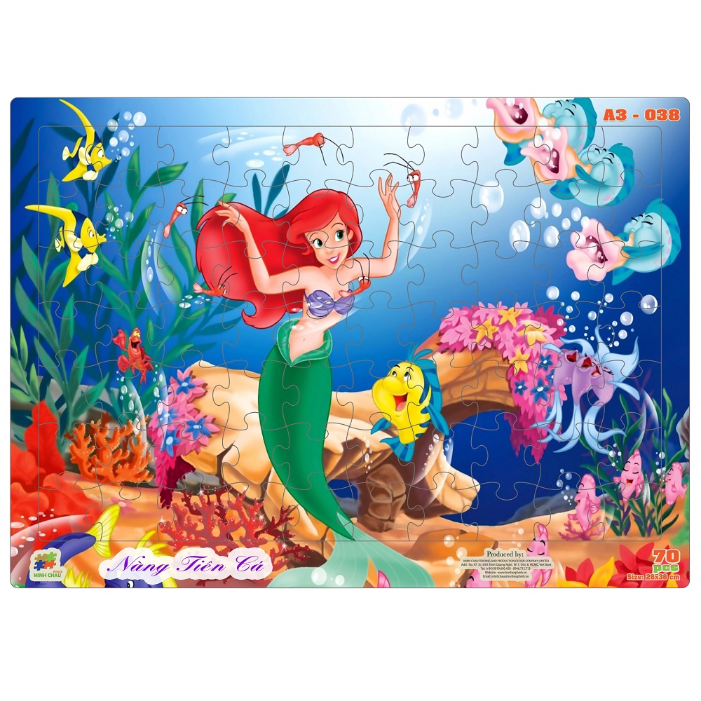(Combo 1) Combo 05 Bộ Tranh Xếp Hình Minh Châu 70 Mảnh Khổ A3 Chủ Đề Hoạt Hình – Đồ Chơi Trí Tuệ Cho Bé Từ 3 Tuổi