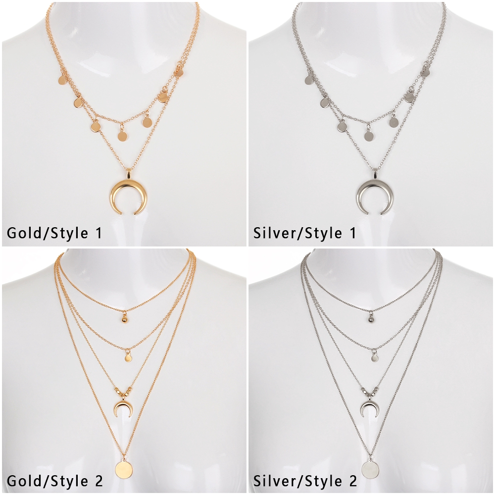 [Mã FASHIONCB232 hoàn tối đa 15K xu đơn 50K] Vòng cổ nhiều lớp đính hạt kim sa phù hợp cho phái nữ | BigBuy360 - bigbuy360.vn