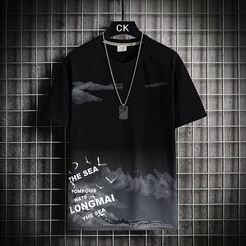 Áo Thun Tay Ngắn Dáng Rộng Cỡ Lớn In Màu Nhuộm Kiểu Hip-Hop Đường Phố Nhật Bản Cá Tính Cho Nam