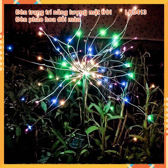 Đèn LED 120 dùng năng lượng mặt trời có bóng hình pháo hoa LK0413