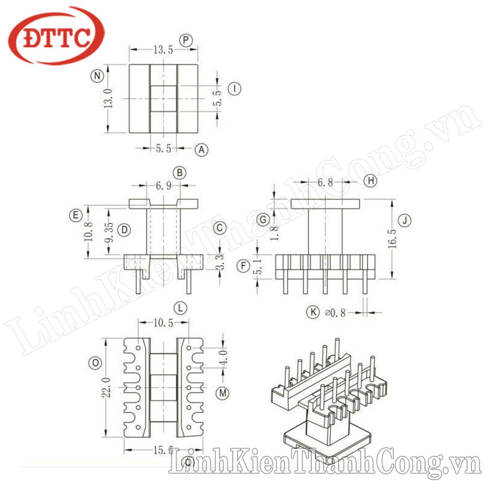 Biến Áp Xung EE19 (5+5)