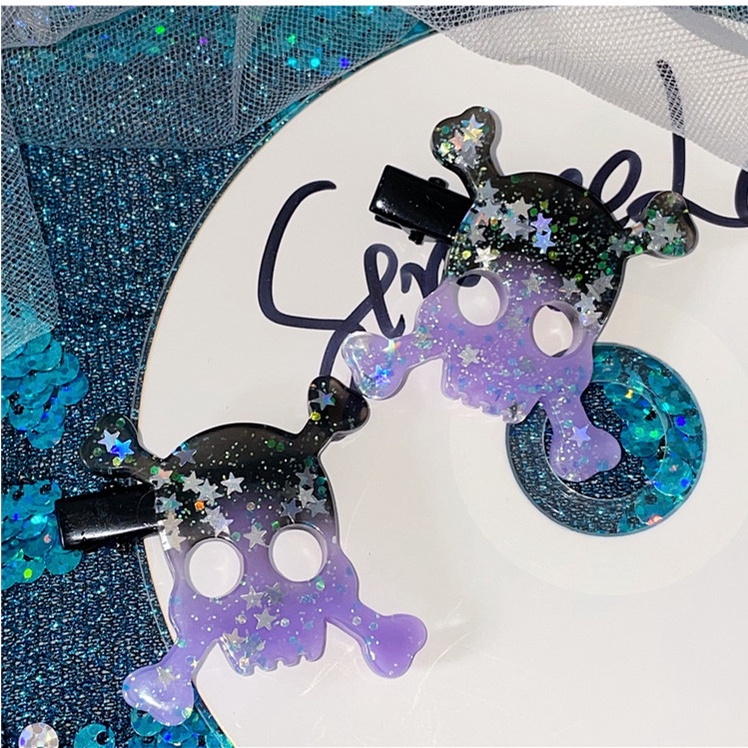 Kẹp Tóc Hình Đầu Lâu Dễ Thương Cho Nữ y2k