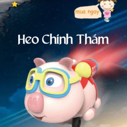 Heo do thám điều khiển từ xa, thổi bong bóng, phun sương, phát nhạc cho bé