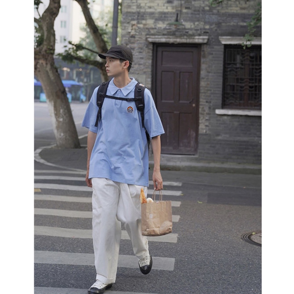 Áo Thun Polo Unisex Có Cổ Nam - TTCC55  - Chất Thun Cotton Mềm Mát - 4 Màu Siêu Đẹp - Form Rộng Tay Lỡ Oversize