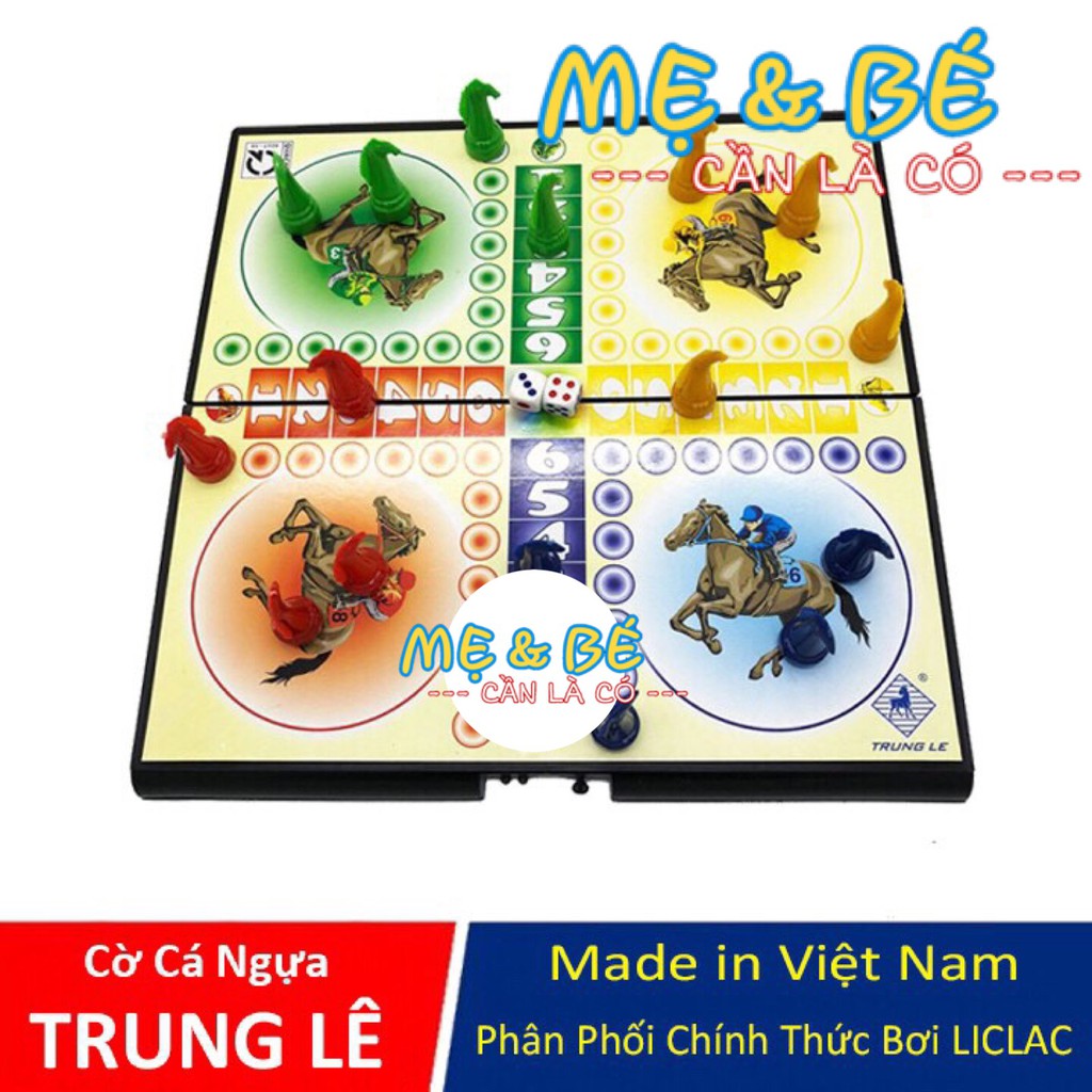 Bộ đồ chơi Bàn Cờ Cá Ngựa ( Bàn cờ + quân cờ + 2 xúc xắc ) sản xuất tại Việt Nam