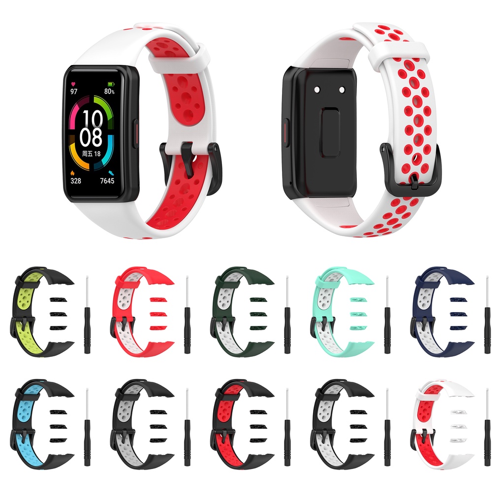 Dây đeo silicon JANSIN thay thế thích hợp cho đồng hồ thông minh Huawei Band 6