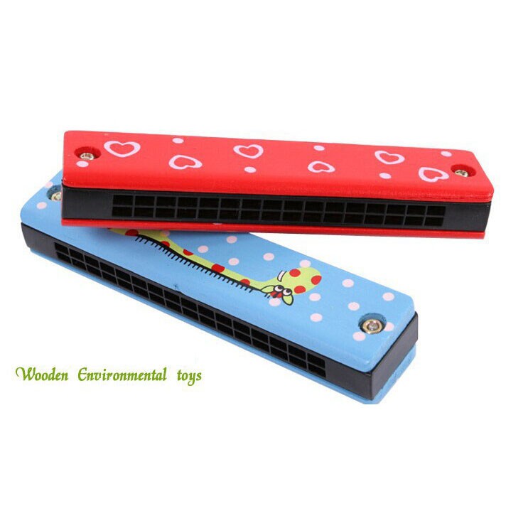 Đồ chơi gỗ cho bé kèn Harmonica 32 lỗ giúp bé cảm thụ âm thanh - Đồ chơi gỗ thông minh P'KIDS