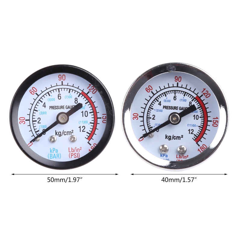 Đồng Hồ Đo Áp Suất Kép 1 / 4 Trong 1 / 8-in 0-180PSI 0-12 Bằng Kim Loại Bền Bỉ