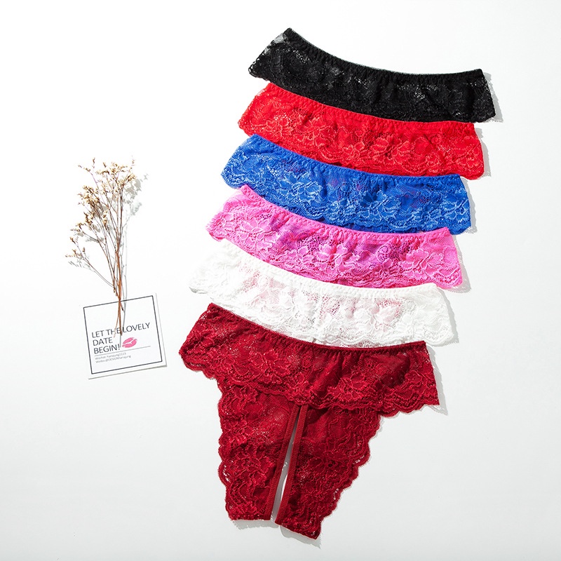 Quần lót ren hở đáy Luly Shine, quần lọt khe sexy có bigsize mã Q63