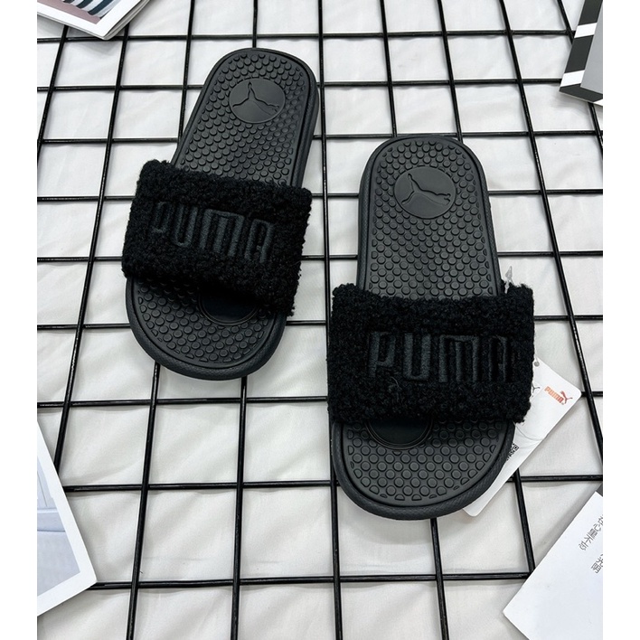 DÉP PUMA COOL CAT SHERPA SLIDE BLACK SANDAL - DÉP QUAI NGANG SIÊU ÊM