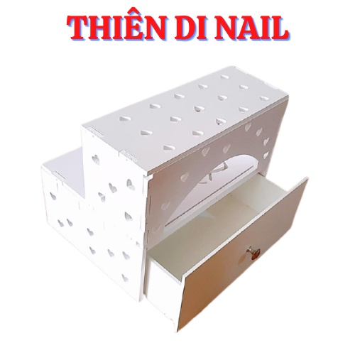 Kệ để chân nail có ngăn kéo đựng phụ kiện cho các thợ nail, kệ kê chân có hộc Thiên Di Nail