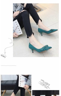 Giày da lộn gót 5cm