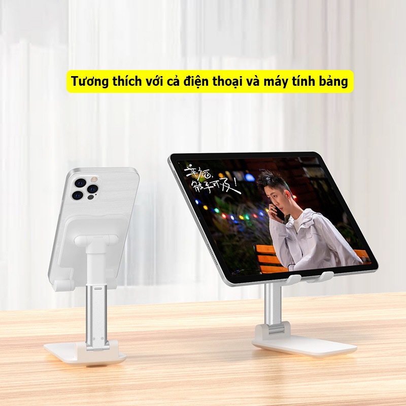 Giá đỡ điện thoại để bàn Đa năng có thể điều chỉnh nhiều góc độ khác nhau, nâng lên hạ xuống dễ dàng