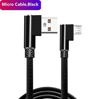 Dây Cáp Sạc Nhanh Micro USB 90 Độ 1m 2m 3m Cho iphone type-c Android