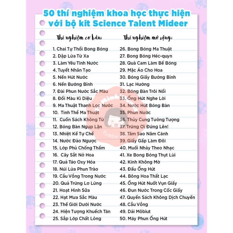 Bộ Trò Chơi Khoa Học 50 Thí Nghiệm Cho Trẻ 6+ Science Talent Mideer MD0128