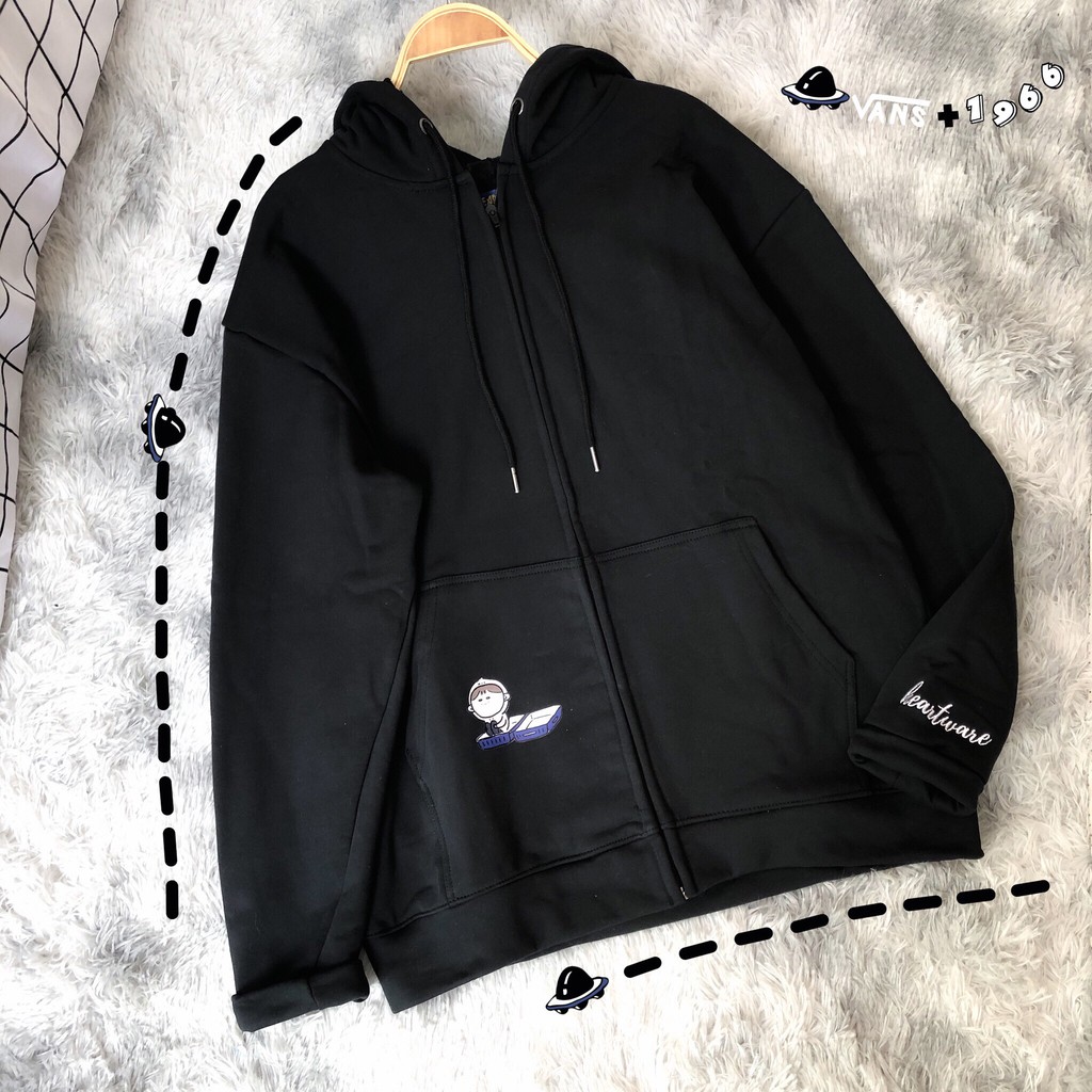 Áo khoác nỉ in hình unisex ulzzang - ẢNH THẬT