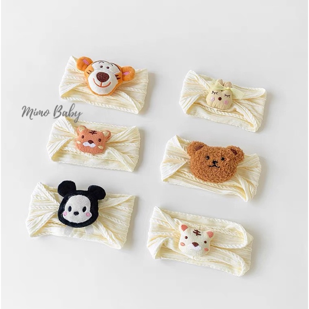 Băng đô bản to chất vải thun gân hình chú hổ xinh xắn cho bé BD69 Mimo Baby