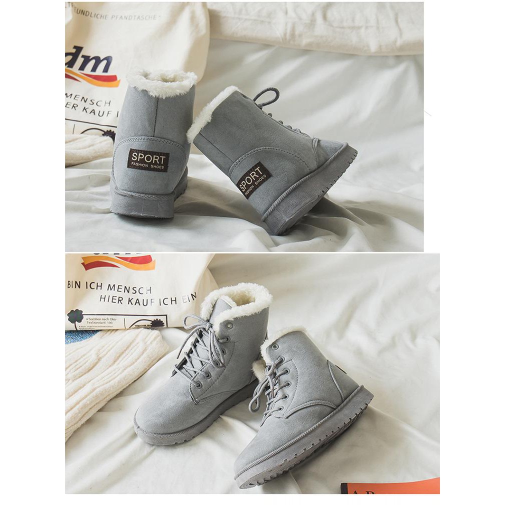 Boots Nữ Lót Lông Mùa Đông Siêu Ấm - Giày Boots Nữ Phong Cách Hàn Quốc | BigBuy360 - bigbuy360.vn