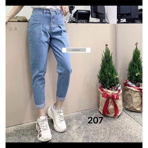 Quần baggy jean nữ trơn ống loe, thiết kế đơn giản, chất vải denim dày mềm Tulibs