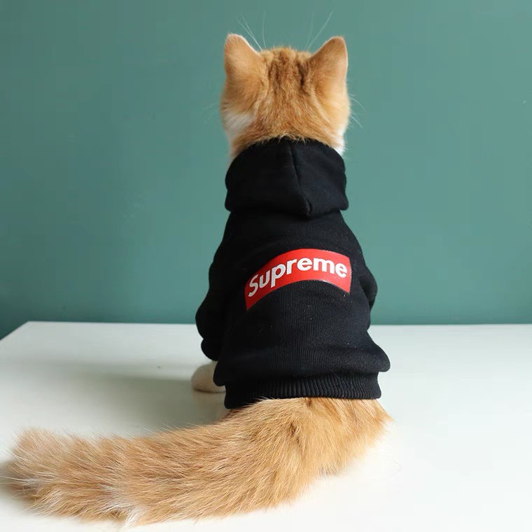 Áo Hoodie Sup.  reme nỉ bông sành điệu cho thú cưng, áo cho chó mèo