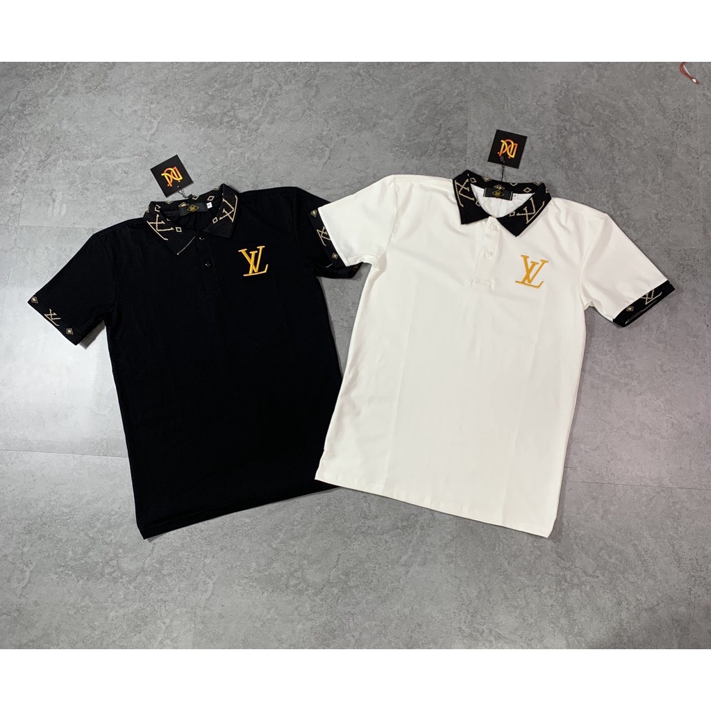 Áo thun cổ trụ thêu logo nổi bật hàng bao chất(chất liệu thun cotton 100%)