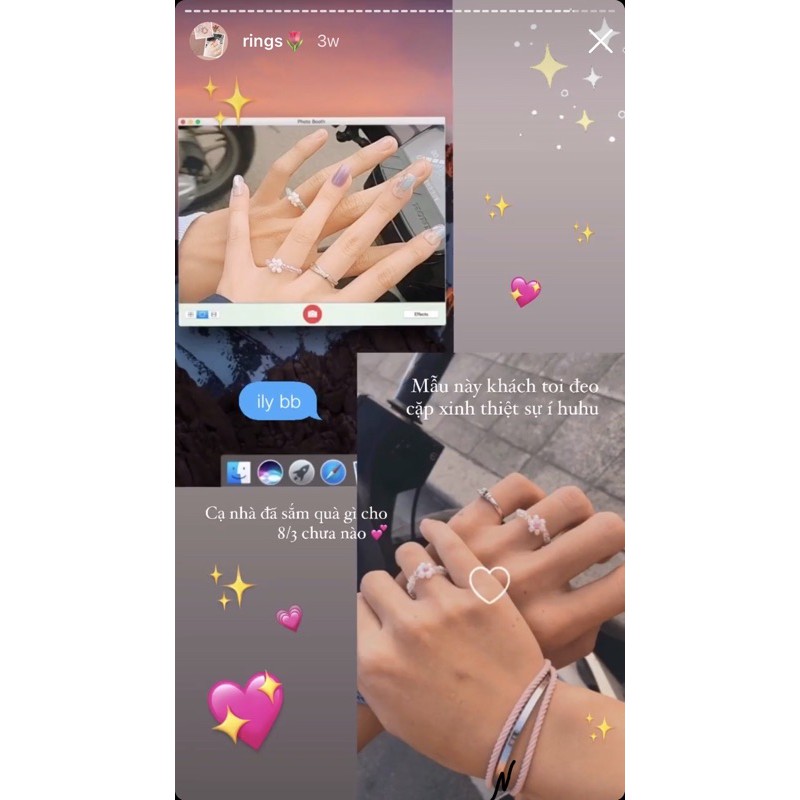 Nhẫn hạt cườm hoa cúc hạt nhựa cầu vồng korea ulzzang hot trend | daisy bead rings