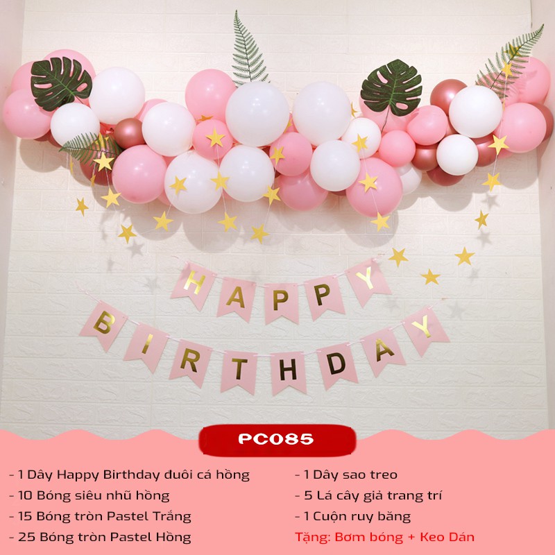 Set bóng sinh nhật cho bé gái đơn giản mà đẹp PC085 - PartyCityvn