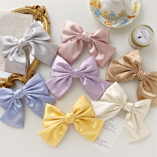 Kẹp Tóc Nơ Vải Satin Phong Cách Hàn Quốc Xinh Xắn Cho Nữ