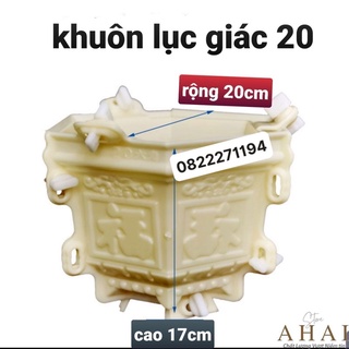 Khuôn đúc chậu cảnh lục giác 20cm