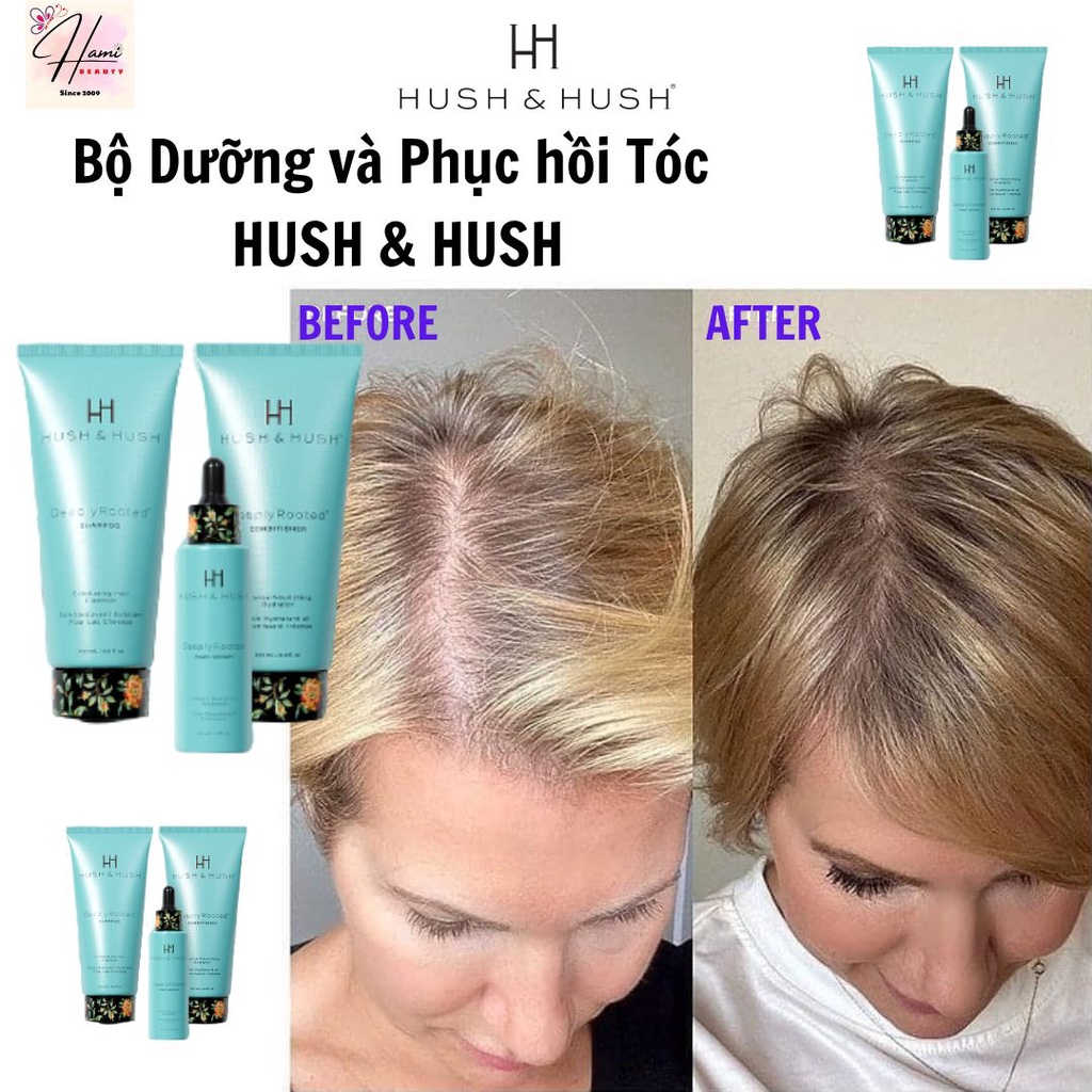 ☘️Bộ dầu gội, dầu xả, serum dưỡng tóc hoàn hảo nhất DeeplyRooted Hush and Hush - Hami Beauty VN