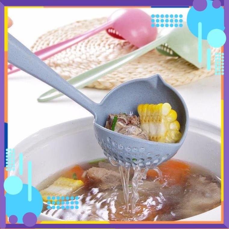 Muỗng Múc Canh Lúa Mạch 2 Trong 1 Có Lỗ Vớt Thức Ăn Lọc Nước -  Vá Ăn Lẩu Thông Minh 2in1 K81
