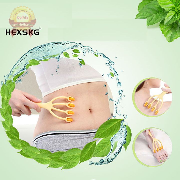 Cây massage toàn thân 5 bánh lăn matxa đầu chân cổ lưng bụng mặt