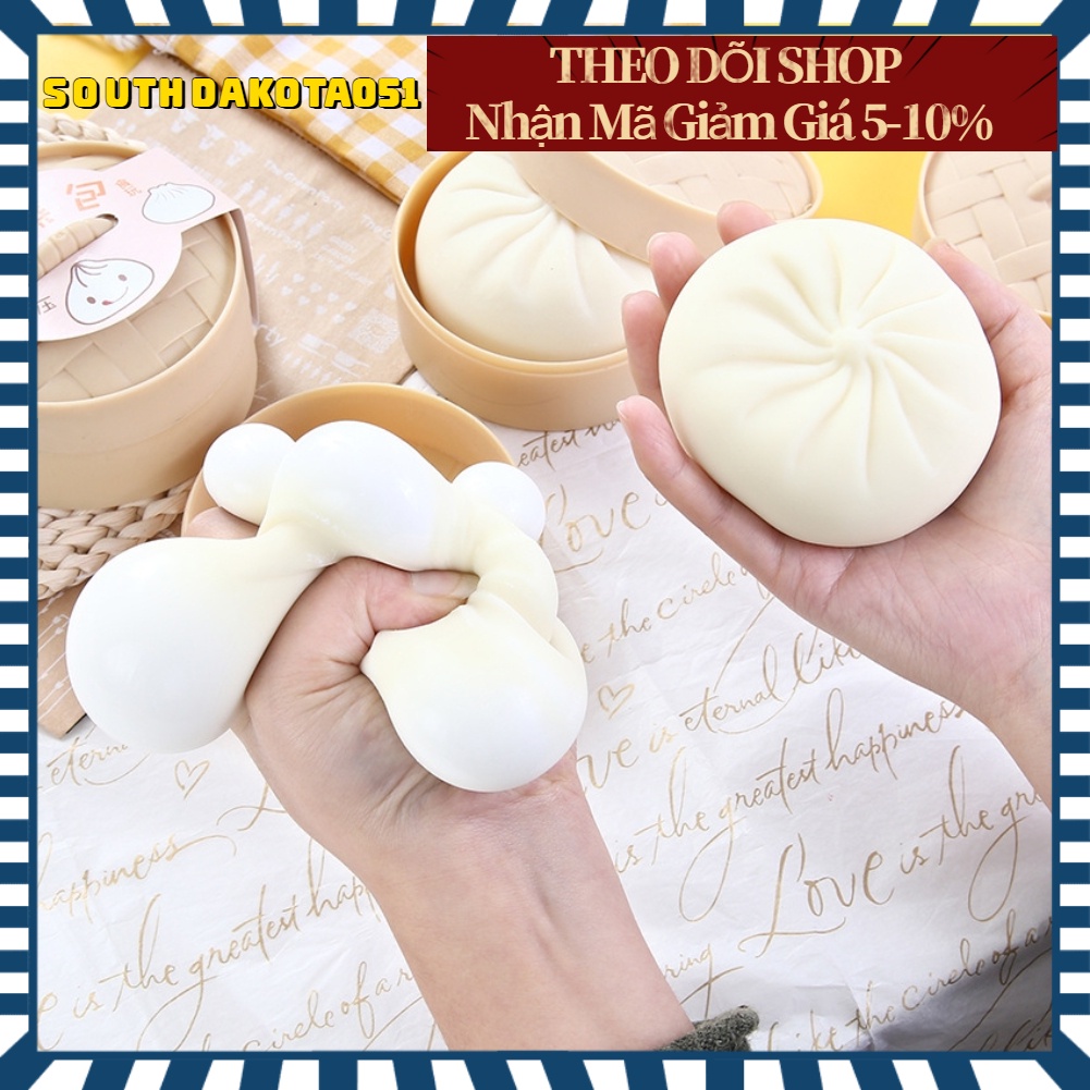 Set đồ chơi hình bánh bao và xửng hấp mềm dẻo giúp giải tỏa căng thẳng (Có bán lẻ)