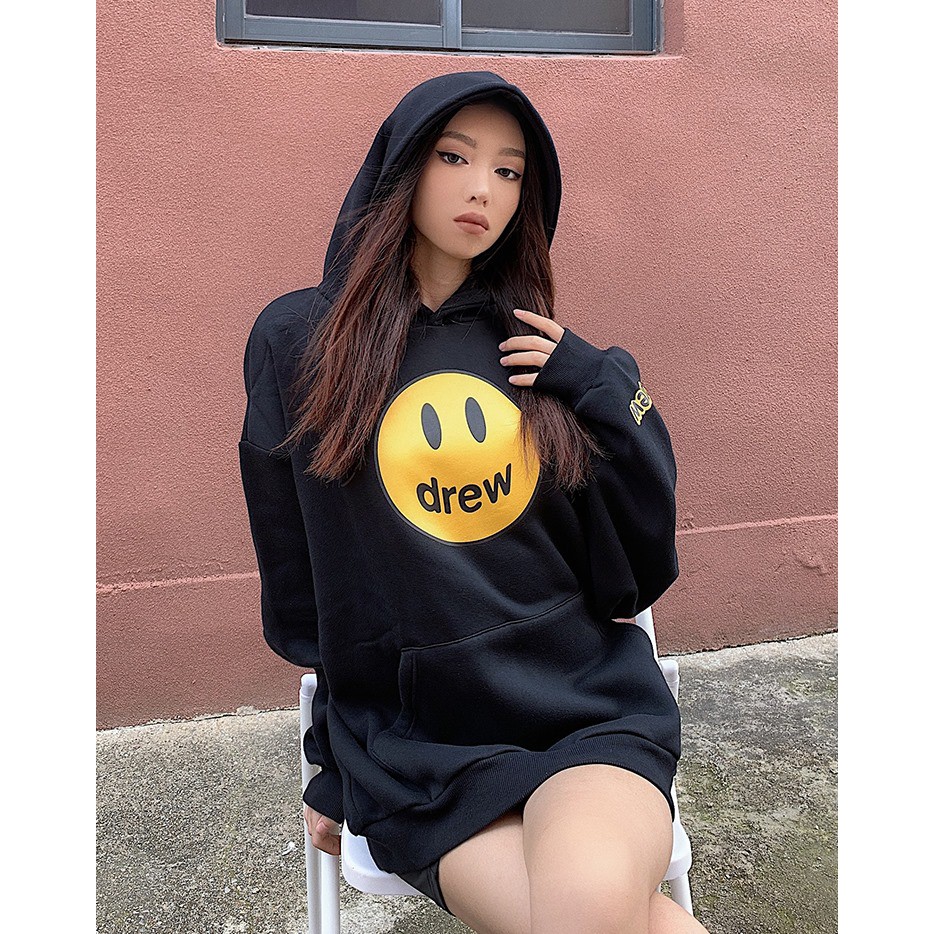 Áo hoodie nỉ nam nữ Drew hot trend Cheapy phom rộng mũ 2 lớp màu trắng cam đen ghi xanh local brand giá rẻ hàn quốc C580