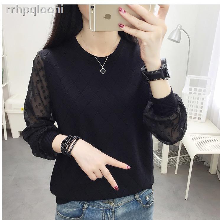 Quần áo chống nắngKnitwear nữ áo len chui đầu rộng rãi Đường may mùa thu phong cách Hàn Quốc rỗng sơ mi có đáy k