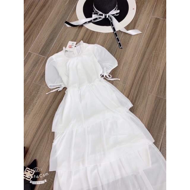 Đầm Nữ , Váy Von Tay Nỡ Phối Ren Cao Cấp Dáng Xòe Cổ Ren | BigBuy360 - bigbuy360.vn