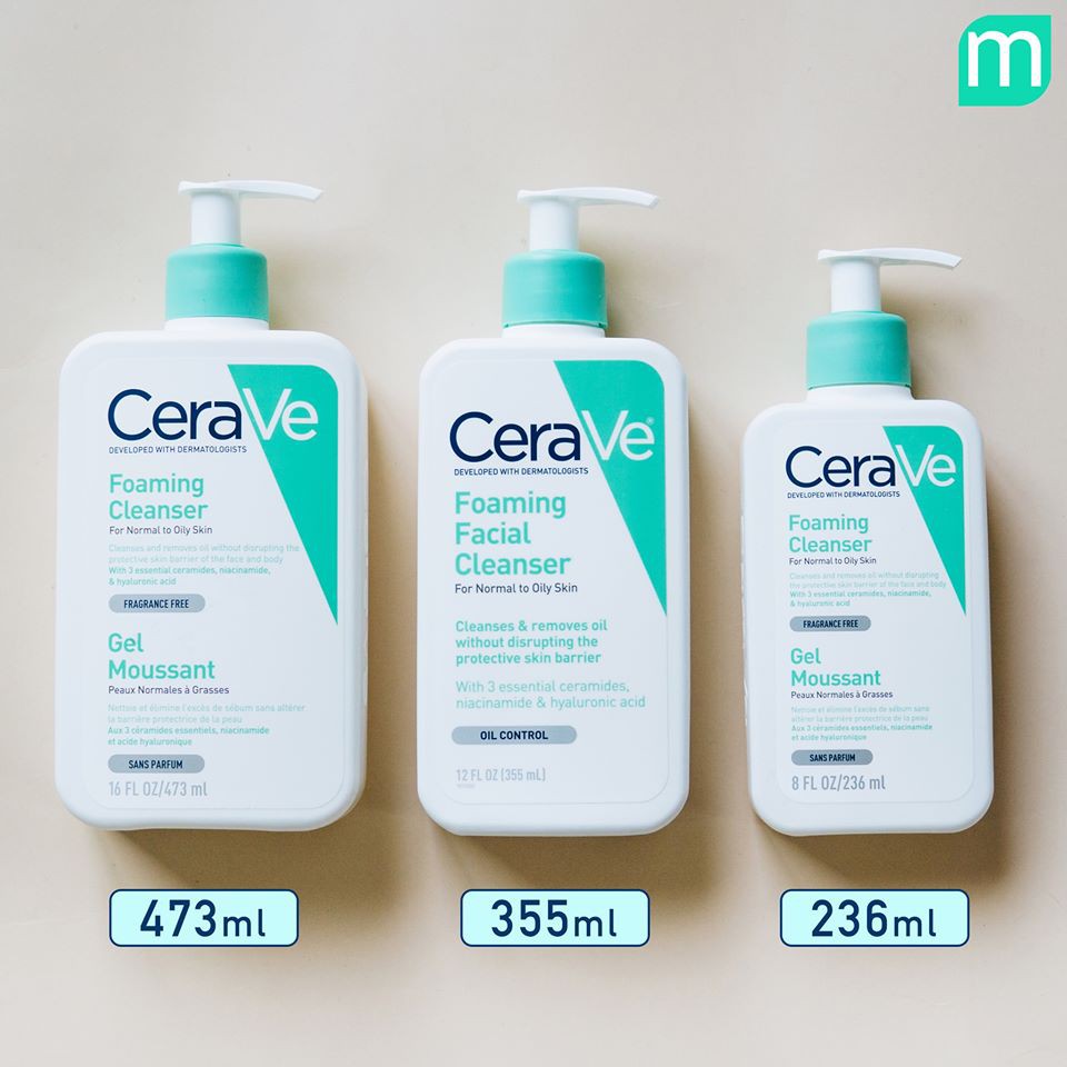 Sữa rửa mặt Cerave cho da dầu da khô ngừa mụn ẩn nhạy cảm dịu nhẹ - Thi Vũ