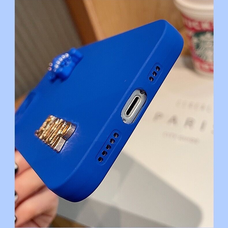 Ốp Điện Thoại Mềm Hình Gấu Klein Vương Miện Màu Xanh Dương Cho Samsung A13 A23 A33 A53 A73 5G A54 A34 A14 LTE 4G 5G