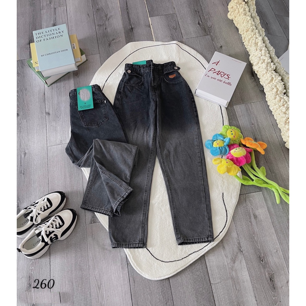 [ VIDEO+FREESHIP ] QUẦN BAGGY JEANS NỮ LƯNG CAO LAI CUỐN LOANG XÁM TRẮNG CHÂN 2 ĐAI TÚI PHỐI MẠC CAM DÀY DẶN MỀM MỊN