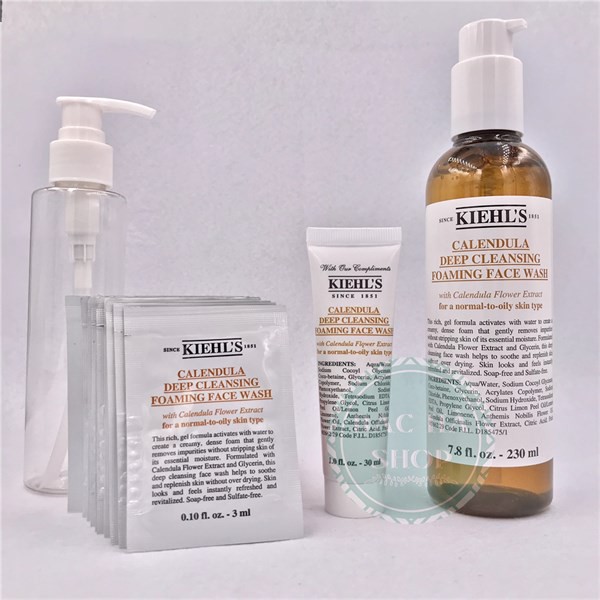 Kiehl's / Kiehls Combo Sample Sữa Rửa Mặt Hoa Cúc Calendula Deep Cleansing Foaming Face Wash 120ml(3ml x 40 gói)