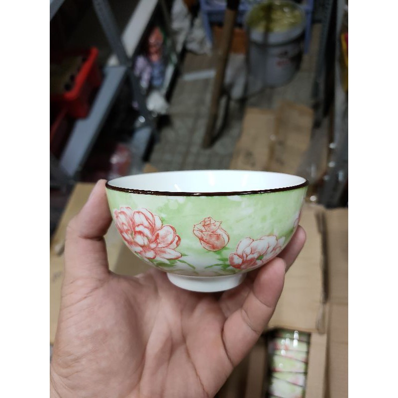 CHÉN SÀNH HOA VĂN, CÓ VIỀNG,MEN SIÊU BÓNG,COMBO 10 CÁI