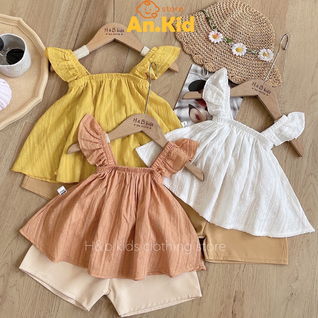 Bộ Đồ Cho Bé Gái Vải Đũi Thô Mềm Mát, Đồ Bộ Cho Bé Gái Quần Áo Cánh Tiên Điệu Đà - AN.KID