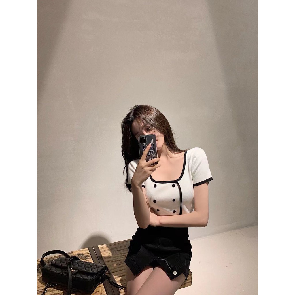 Jennie blackpink Áo Hai Dây In Chữ Quyến Rũ