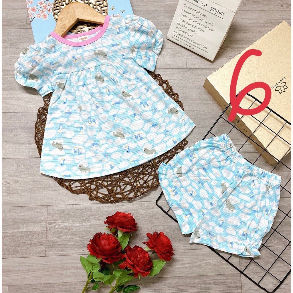 Bộ bánh bèo xuất nhật sợi tre dành cho bé gái