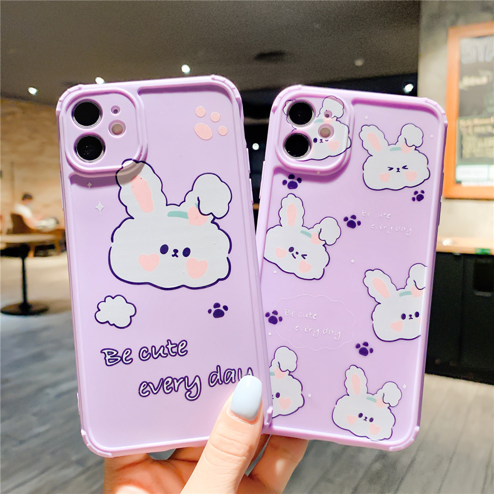 Ốp Điện Thoại Silicon Họa Tiết Chú Thỏ Dễ Thương Cho Iphone 11 Pro Max X Xs Max Xr 7 8 Plus 6 6s Plus Se2020