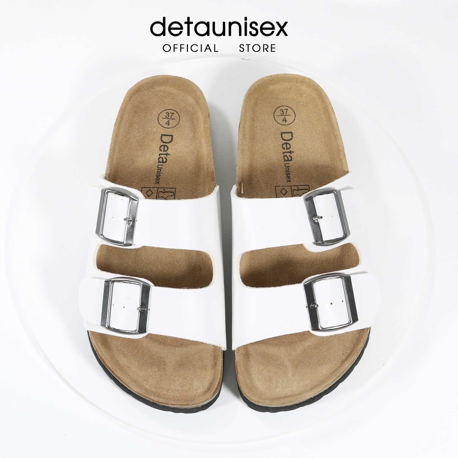 Dép quai ngang Birken đế trấu nam nữ unisex hai khóa DETAUNISEX - DETA21