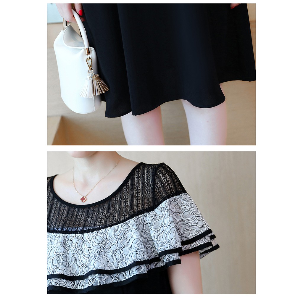 QC6803 Đầm xoè tay bèo cao cấp Quảng Châu big size