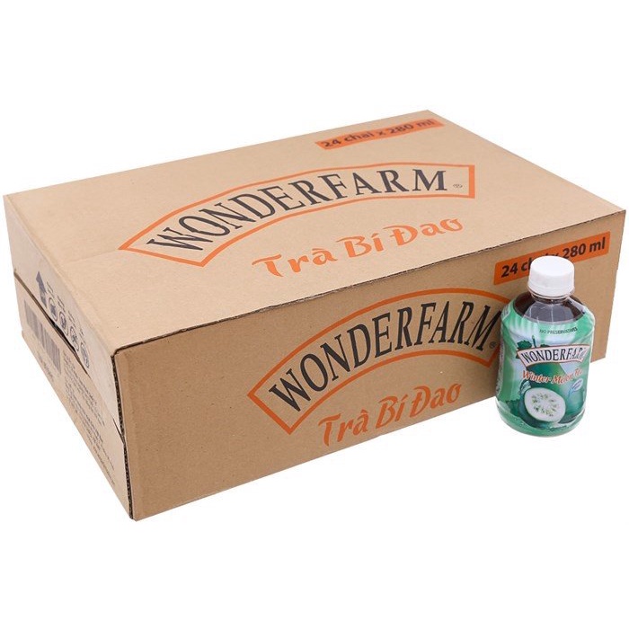 Lốc Chai Trà Sâm Bí Đao Wonderfarm Chai Nhựa PEP Nhỏ 280ml Date Luôn Mới